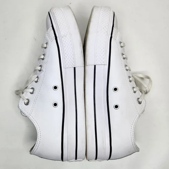 Converse CT All Star Leather Womens 8.5 Sneaker Lift Platform 561680C White - Picture 6 of 9